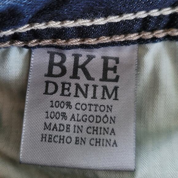 BKE Tyler Jeans Men’s 31x29 Straight Leg Blue Dark Wash Altered Hem Casual Denim - Picture 10 of 12